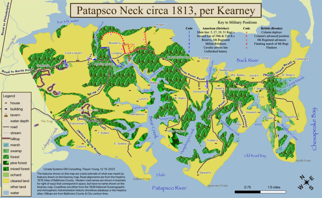 Map of Patapsco Neck in 1813
